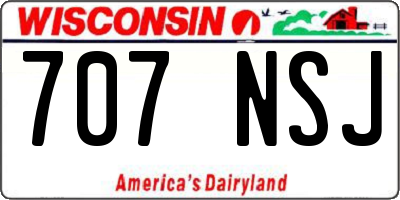 WI license plate 707NSJ