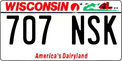 WI license plate 707NSK