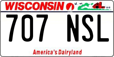 WI license plate 707NSL