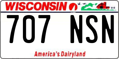 WI license plate 707NSN