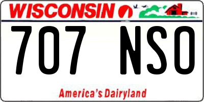 WI license plate 707NSO