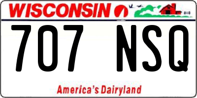 WI license plate 707NSQ
