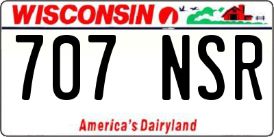 WI license plate 707NSR