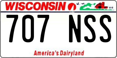 WI license plate 707NSS