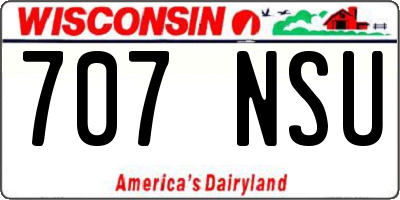 WI license plate 707NSU