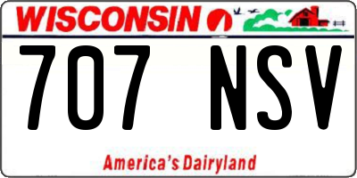 WI license plate 707NSV