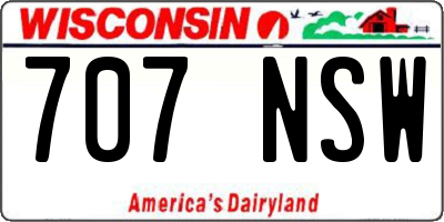 WI license plate 707NSW
