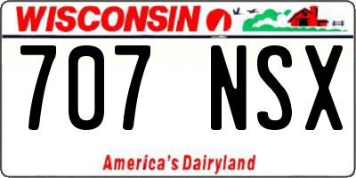 WI license plate 707NSX