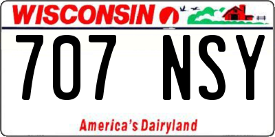 WI license plate 707NSY