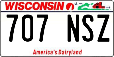 WI license plate 707NSZ