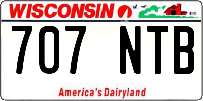 WI license plate 707NTB