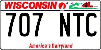 WI license plate 707NTC