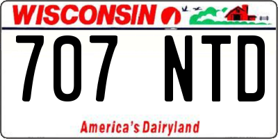 WI license plate 707NTD