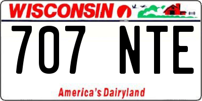 WI license plate 707NTE