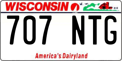 WI license plate 707NTG