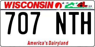 WI license plate 707NTH