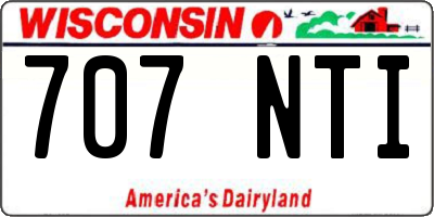 WI license plate 707NTI