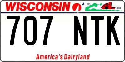 WI license plate 707NTK