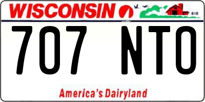 WI license plate 707NTO
