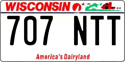 WI license plate 707NTT