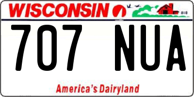 WI license plate 707NUA