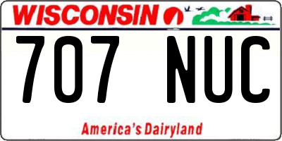 WI license plate 707NUC