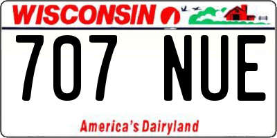 WI license plate 707NUE