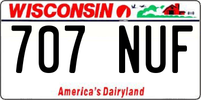 WI license plate 707NUF