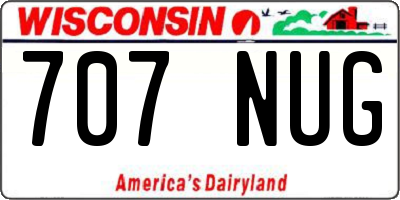 WI license plate 707NUG