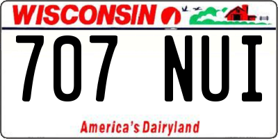 WI license plate 707NUI