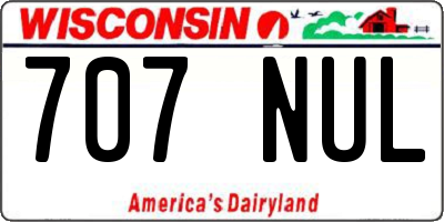 WI license plate 707NUL