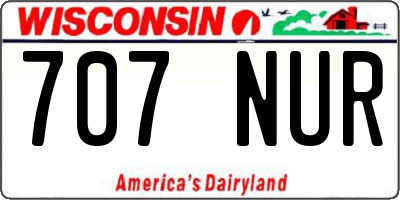 WI license plate 707NUR