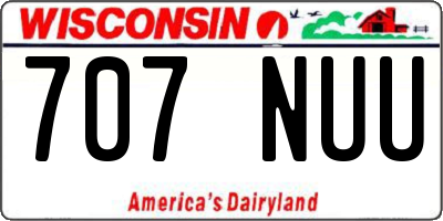 WI license plate 707NUU