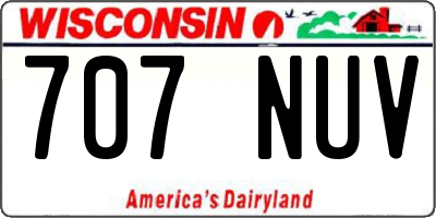 WI license plate 707NUV