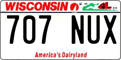 WI license plate 707NUX