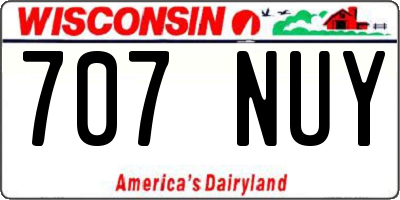 WI license plate 707NUY