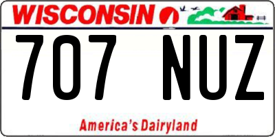 WI license plate 707NUZ