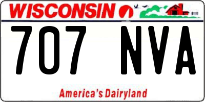 WI license plate 707NVA