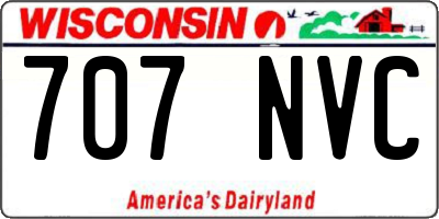 WI license plate 707NVC