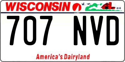 WI license plate 707NVD