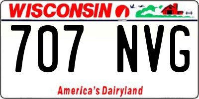 WI license plate 707NVG
