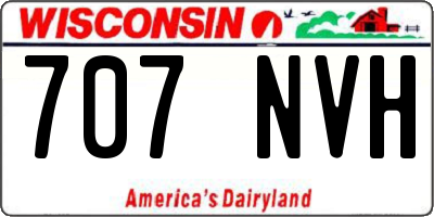 WI license plate 707NVH