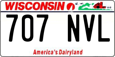 WI license plate 707NVL
