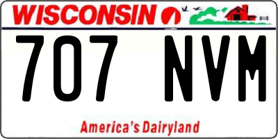 WI license plate 707NVM