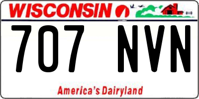 WI license plate 707NVN