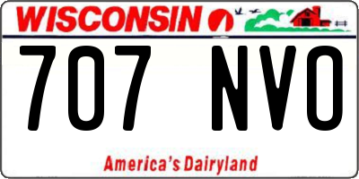 WI license plate 707NVO