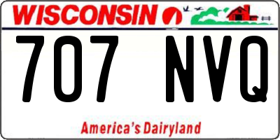 WI license plate 707NVQ