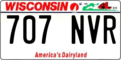 WI license plate 707NVR
