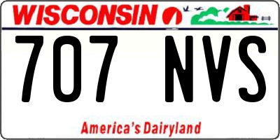 WI license plate 707NVS