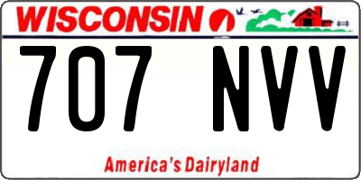 WI license plate 707NVV